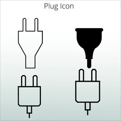 set of plug icon  line isolated or logo isolated sign symbol vector, outline and stroke style Collection of high-quality color style vector illustration,