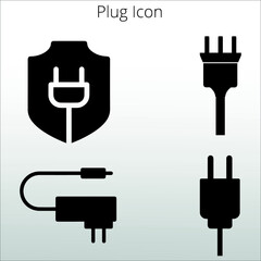 set of plug icon  line isolated or logo isolated sign symbol vector, outline and stroke style Collection of high-quality color style vector illustration,