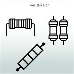 set of resistor icon,  line isolated or logo isolated sign symbol vector, outline and stroke style Collection of high-quality color style vector illustration,