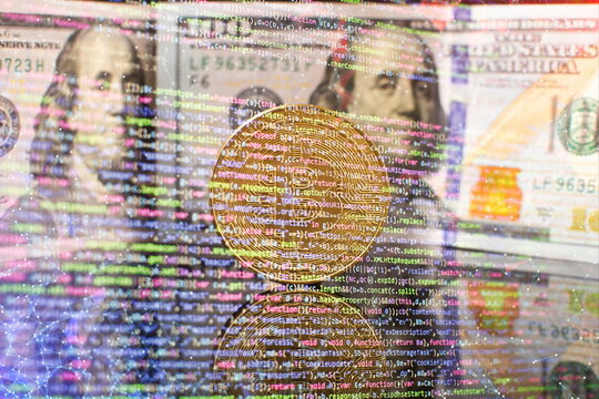 HTML5 in editor for website development. Website HTML Code on the Laptop Display Closeup Photo. Modern tech. Innovative startup project.