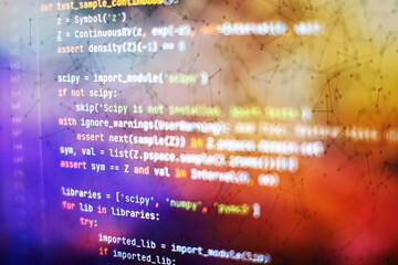 Server logs analysis. Closeup developing programming and coding technologies. Developer working on...