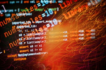 Server logs analysis. Closeup developing programming and coding technologies. Developer working on...