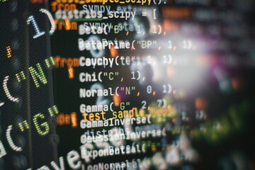 Server logs analysis. Closeup developing programming and coding technologies. Developer working on...
