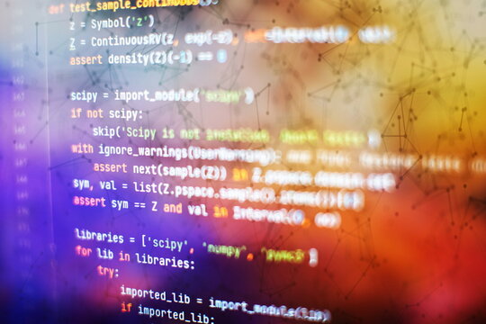 Server logs analysis. Closeup developing programming and coding technologies. Developer working on web sites codes in office.