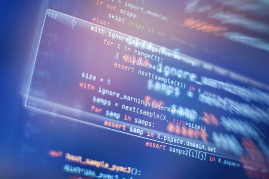 Server logs analysis. Closeup developing programming and coding technologies. Developer working on web sites codes in office.