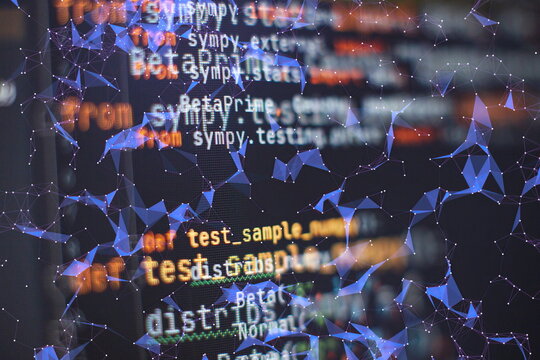 Server logs analysis. Closeup developing programming and coding technologies. Developer working on web sites codes in office.