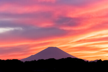 sunset over Mt. Fuji