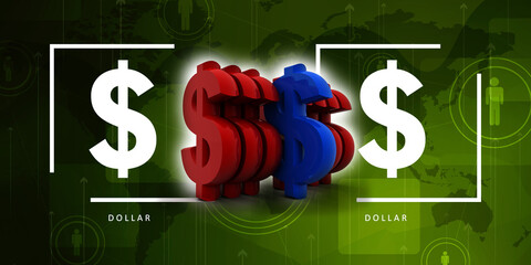 3d rendering usd Dollar symbol 
