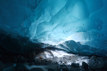 ice cave in alaska - obrazy, fototapety, plakaty