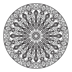 Circular pattern in the form of mandala with flower for henna mandala tattoo decoration