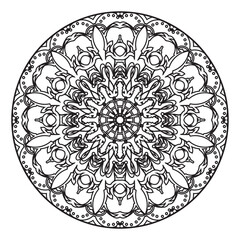 Circular pattern in the form of mandala with flower for henna mandala tattoo decoration