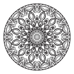 Circular pattern in the form of mandala with flower for henna mandala tattoo decoration