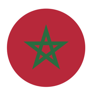 Colored Morocco flag. Vector illustration of circle Morocco flag