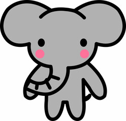 Obraz premium 立っているゾウキャラクター