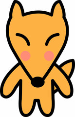 立っているきつねキャラクター