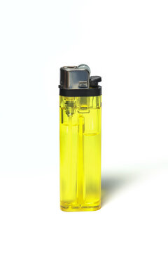 yellow lighter on white background