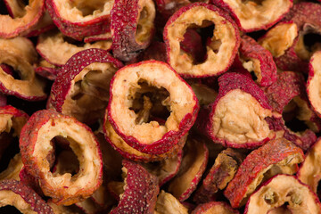 Dried hawthorn slices textured background