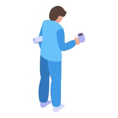 Father sleep problem icon isometric vector. Baby man family. Parent tired