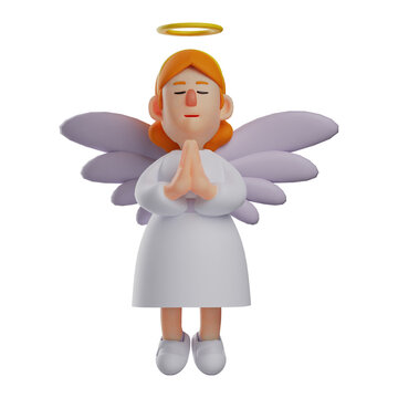 recommend clip art: 3D Angel Cartoon Design with praying pose