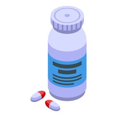 Sleeping capsule icon isometric vector. Pill supplement. Omega 3 capsule