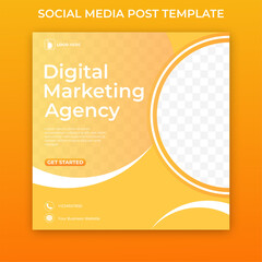 Digital Marketing Social Media template with collage photo. 