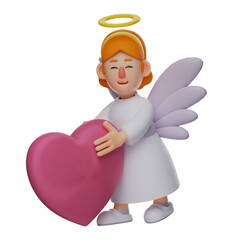 Angel 3D Cartoon showing a happy expression