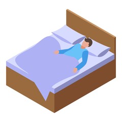 Sleeping bedroom icon isometric vector. Bed sleep. Person rest