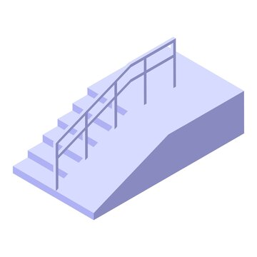 Accessible Stairs Icon Isometric Vector. Wheelchair Access. Stairs Ramp