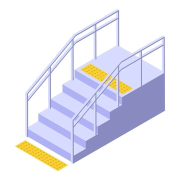 Accessible stairs environment icon isometric vector. Wheelchair access. Disabled ramp