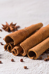 traditional spices anise star ,cinnamon sticks and sichuan pepper