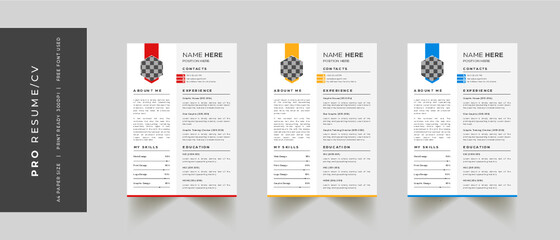 Clean Modern Resume Layout Vector Template for Business Job Applications, Minimalist resume cv template, Resume design template, cv design, multipurpose resume design
