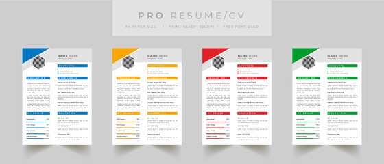 Clean Modern Resume Layout Vector Template for Business Job Applications, Minimalist resume cv template, Resume design template, cv design, multipurpose resume design