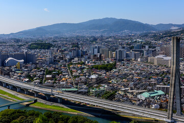 展望台から望む川西、宝塚市の市街地 - obrazy, fototapety, plakaty