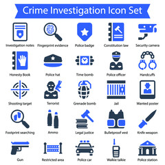 Crime Investigation Icon set