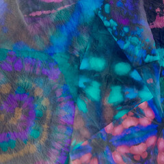 Colorful Round Tie Dye. Splash Paint Abstract.