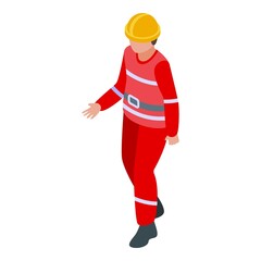 Firefighter icon isometric vector. Rescue people. Emergency fighter