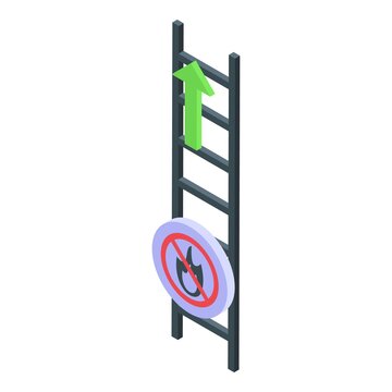 Evacuation ladder icon isometric vector. Fire exit. Emergency escape