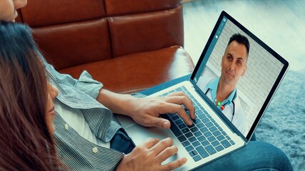 Doctor telemedicine service online video for virtual patient health medical chat . Remote doctor...