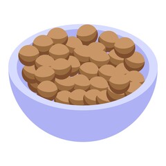 Soy bean bowl icon isometric vector. Soybean milk. Soya food