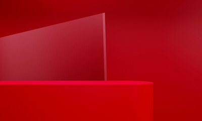 3D Render, Podium pedestal or platform in blank space background minimal, 3d product mockup,...