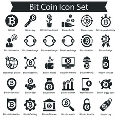 Bit coin icon Set