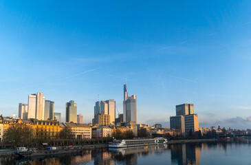 Fototapeta na wymiar Skyline of Frankfurt, Germany; the European Central Bank, International Financial Center