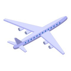 Flying airplane icon isometric vector. Travel plane air. Holiday sky