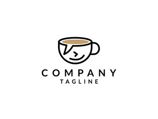 Coffee talk man monoline logo 