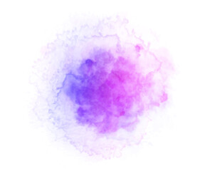 Abstract blue and purple watercolor on white background. Hand drawn color splashing isolated on white paper, vector illustration.