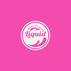  Liquid club sticker emblem logo design