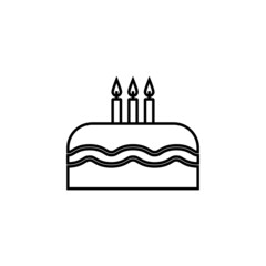 birthday cake icon, birthday vector, cake illustration