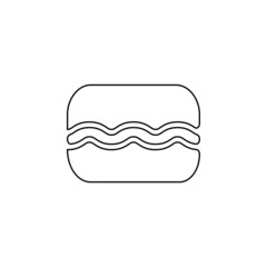 burger icon, food vector, bun illustration