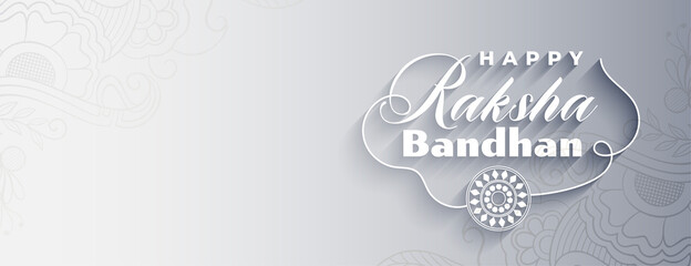 happy raksha bandhan gray banner in flat style