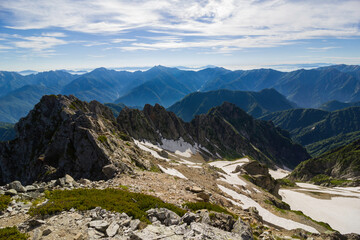 Fototapeta na wymiar 剱岳北方稜線から見る夏の八ツ峰